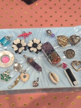 Assorted Pendant and Charm Mix - Floral, Gemstone, Shell & Heart Accents